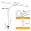 24W Ultra Bright Double Head LED Desk Lamp Eye-Caring Reading Light with Remote Control 5 Color Temperature Settings 10 Level Zpaxo 280LED White EU Plug 24W