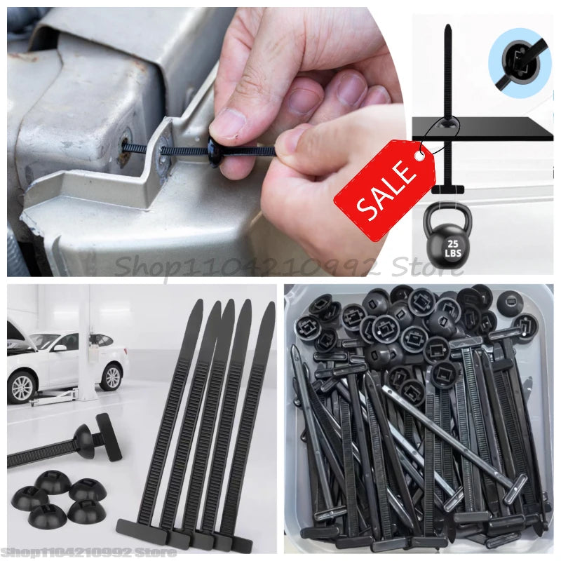 Self-locking Nylon Universal Cable Tie Buckle Heavy Duty Zip Ties with Pin & Button Car Daily Repair Fastening Strap Zpaxo