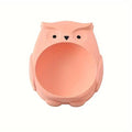 Cat Tableware Pet Dog Bowl Cartoon Owl Shape Thickened Large Capacity Zpaxo Pink
