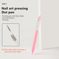 5-in-1 Nail Dotting Pen Nail Art Dotting Tools Ballpoint Pen Design Nail Art Tip Dot Paint Manicure Kit for Drawing Home Salon Zpaxo Pink