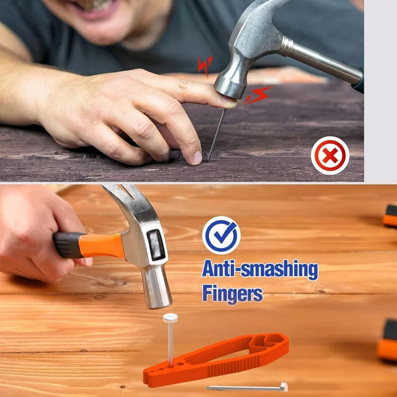 Nail Fixer Creative Tool Woodworking Nail Fixer Plastic Sliding Joint Pliers Protect Fingers for Maintenance Nail Fixing Tools Zpaxo