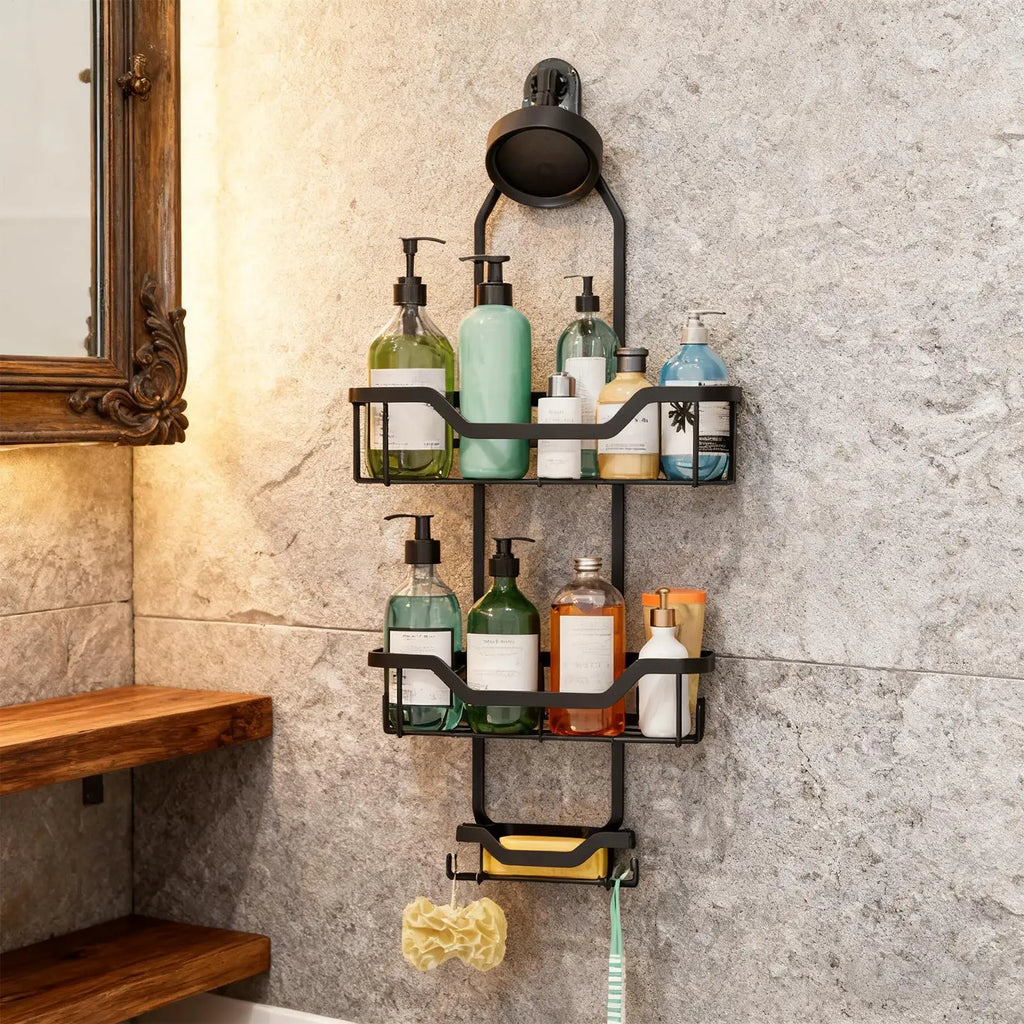 Shower Shelves Bath Shower Organization With Suction Cup No Drilling Shelves for Bathroom for Home Hotel Restaurant Apartment Rv Zpaxo