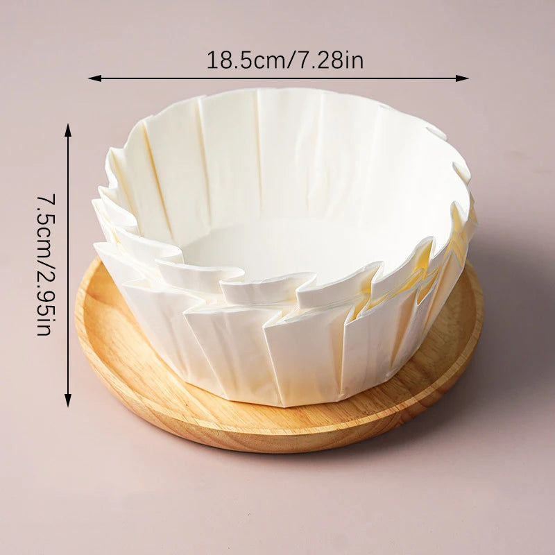 Baking Oil Proof Edge Paper Disposable Release Mousse Cake Paper Basque Cheesecake Oil Paper Tray Foldable Cake Mold Zpaxo L