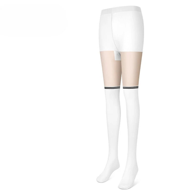 Golf Summer Women's Solid Color Leggings with Patchwork Ankle Stockings Sunscreen Anti Hook Silk Breathable Golf Accessories Zpaxo White Skin White OnlySize
