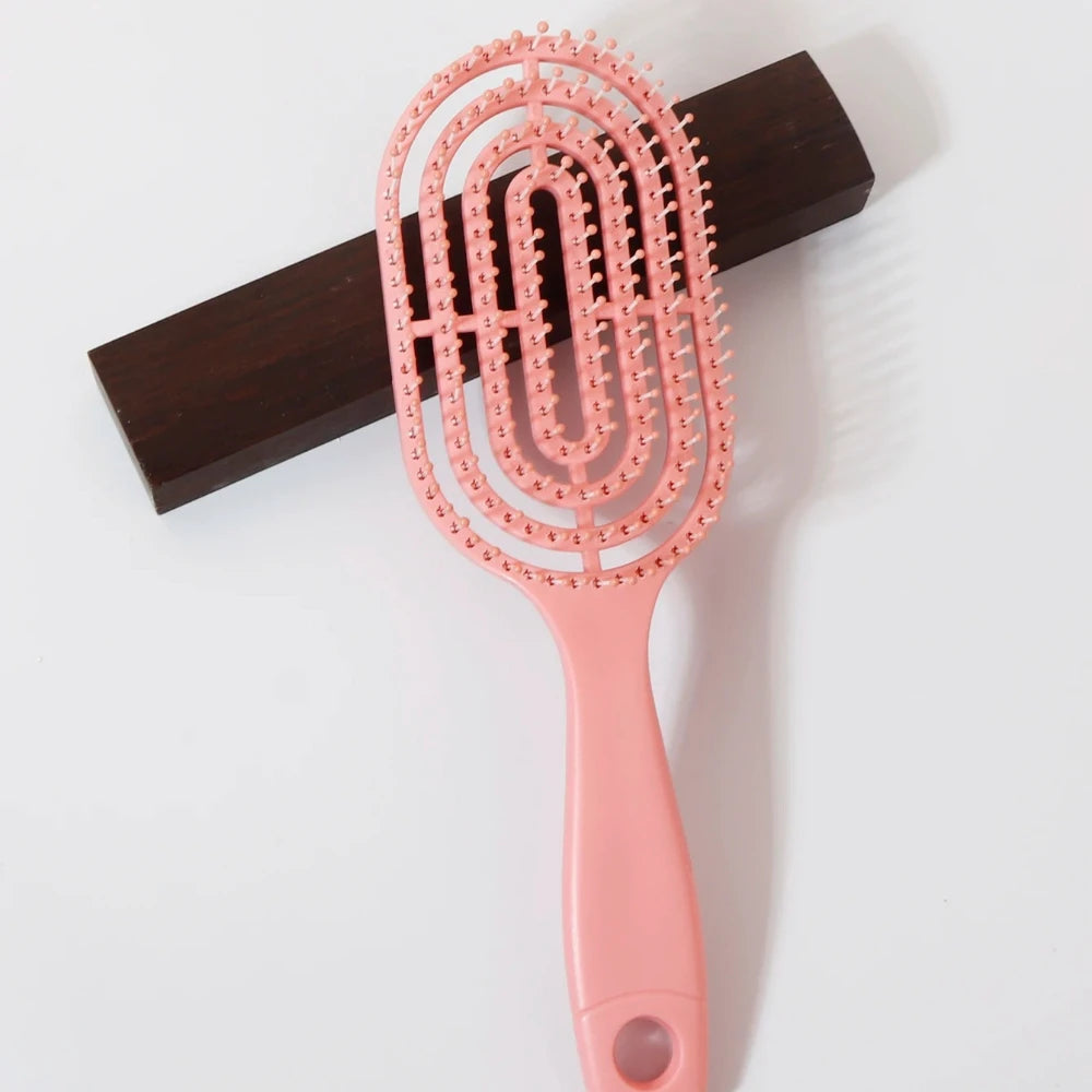 Relaxing Elastic Massage Comb Portable Hollow Comb Scalp Massage Brush Salon Styling Tool Oval Comb Special for real hair wigs Zpaxo