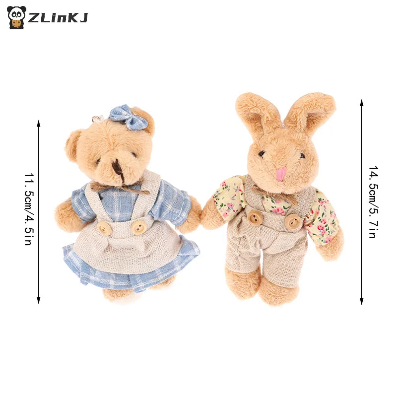 Cute Wear Clothes Bear Plush Toy Cartoon Rabbit Pendant Soft Stuffed Zpaxo
