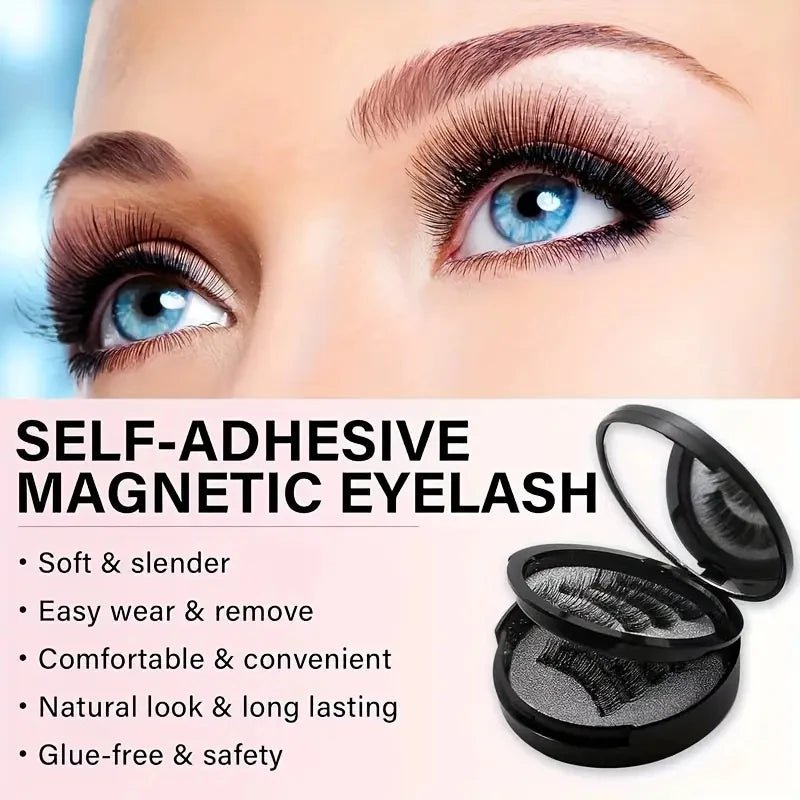 8pcs Magnetic False Eyelashes kit Makeup 3D False Eyelashes,Natural Voluminou Reusable False Eyelashes Makeup Tools for Beginner Zpaxo