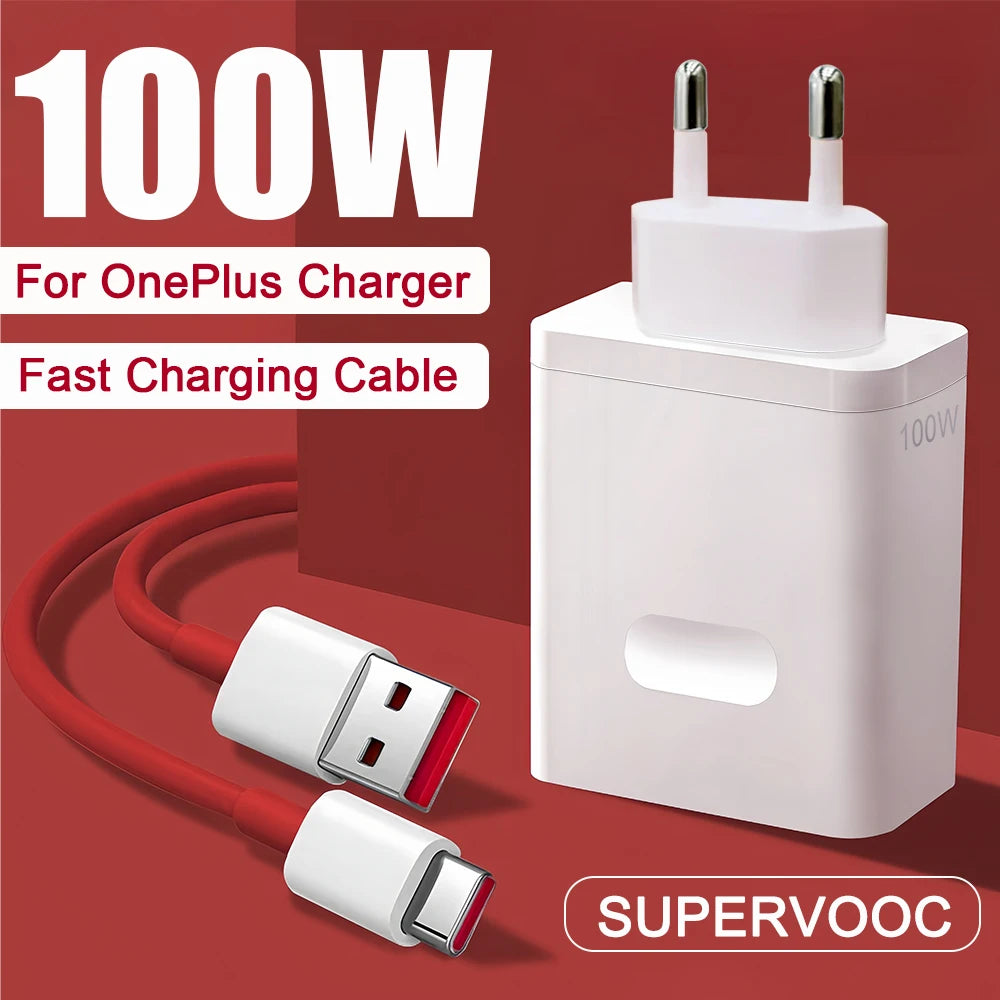 100w Supervooc Fast Charger Travel Adapter Eu Plug Phone Usb C Cable