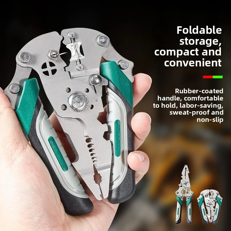 Foldable Wire Cutters Wire Connector Wire Peeler Electrical Repair Hand Tool Sharp Cutting Blade Wires Strip Cut Crimp Tools Zpaxo
