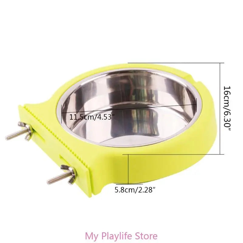 Pet Crate Bowls Dog Bowl Removable Stainless Steel Hanging Feeder