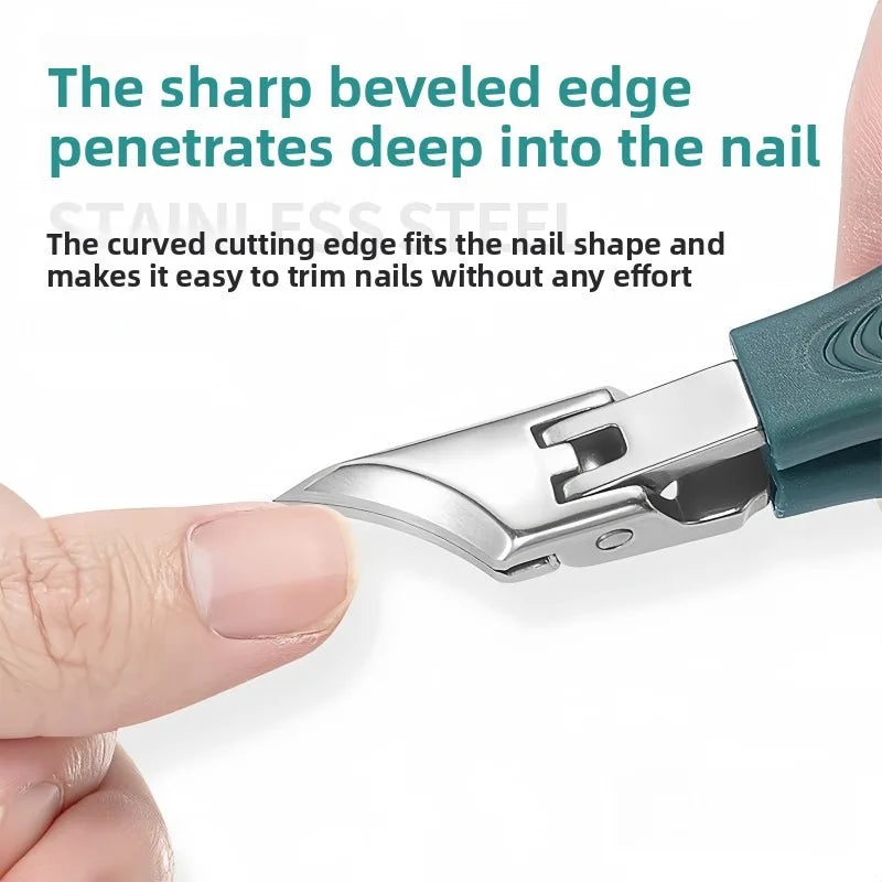 Large opening, pointed, thin, slanted nail clipper, high-end anti splash nail clipper, eagle beak, slanted mouth, thick toenail Zpaxo