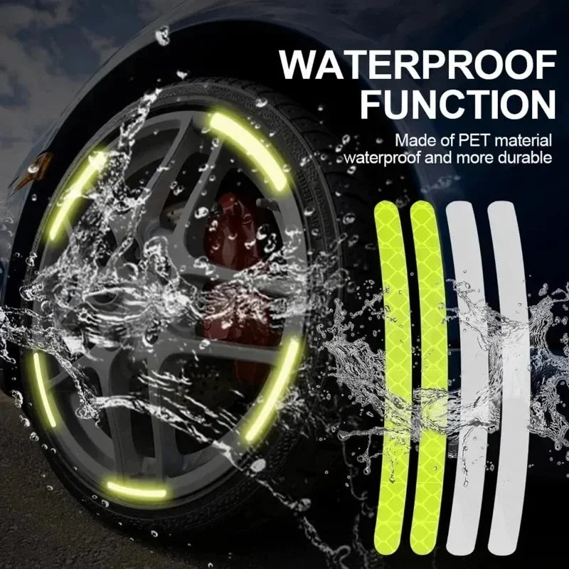40-Pack Reflective Wheel Hub Stickers – Car & Motorcycle Decals