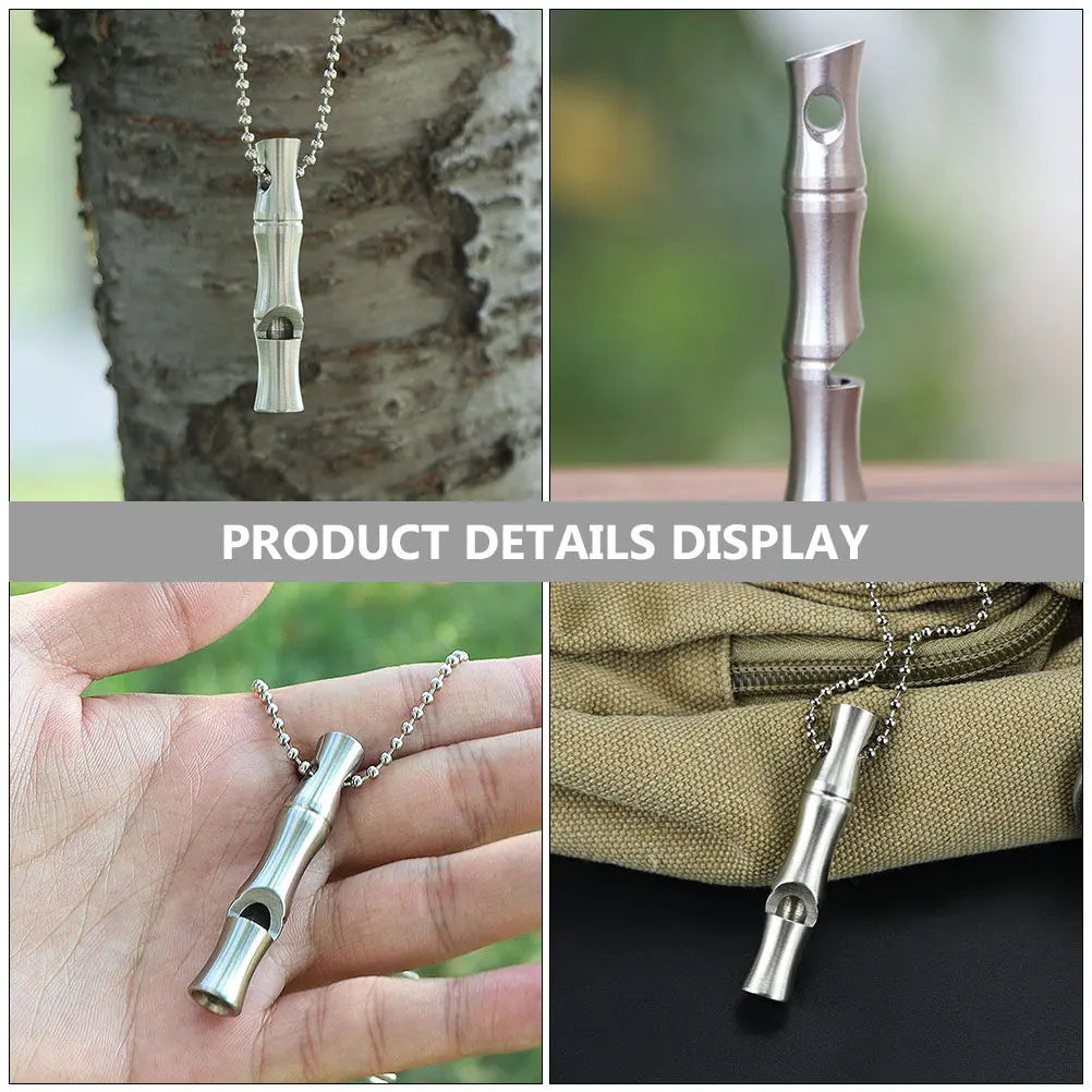 Ultrasonic Stainless Steel Dog Training Whistle Chain Hands Bark
