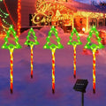 Solar Candy Christmas Tree Ground Installation Decorative Lights Zpaxo Warm White 5 per set