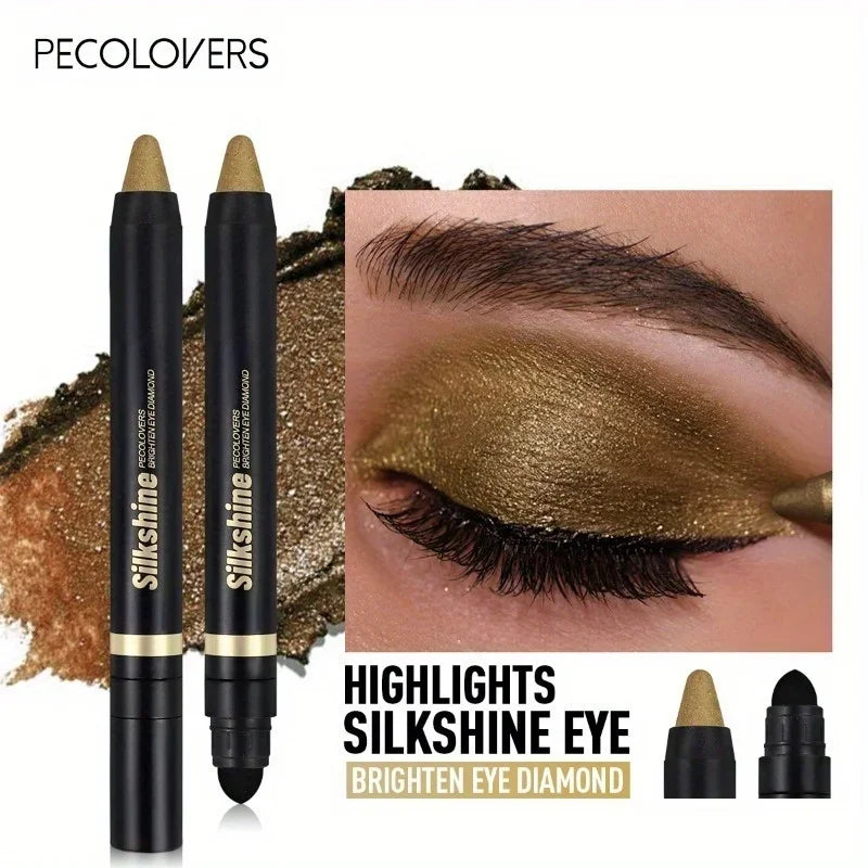 Smoky Eyeshadow Pencil Stick Waterproof Pearlescent Metallic Glitter Eye Shadow Highlighter Pen Makeup Tool Zpaxo