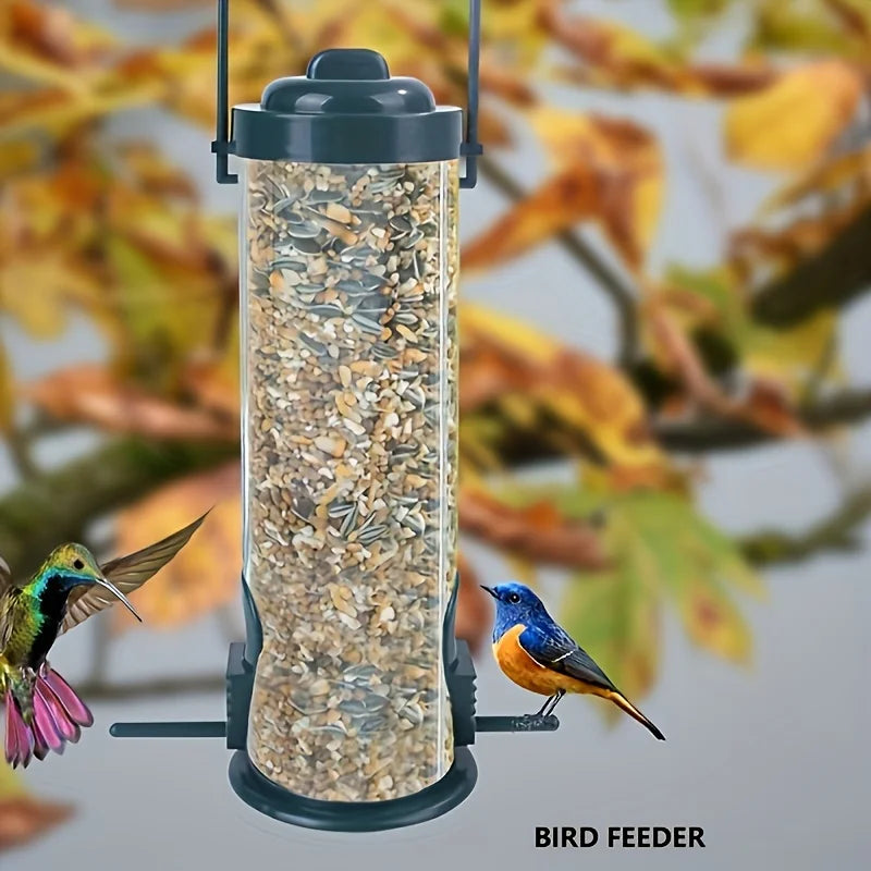 Plastic Bird Feeder Outdoor Hanging Food Dispenser Multiple Feeding Zpaxo