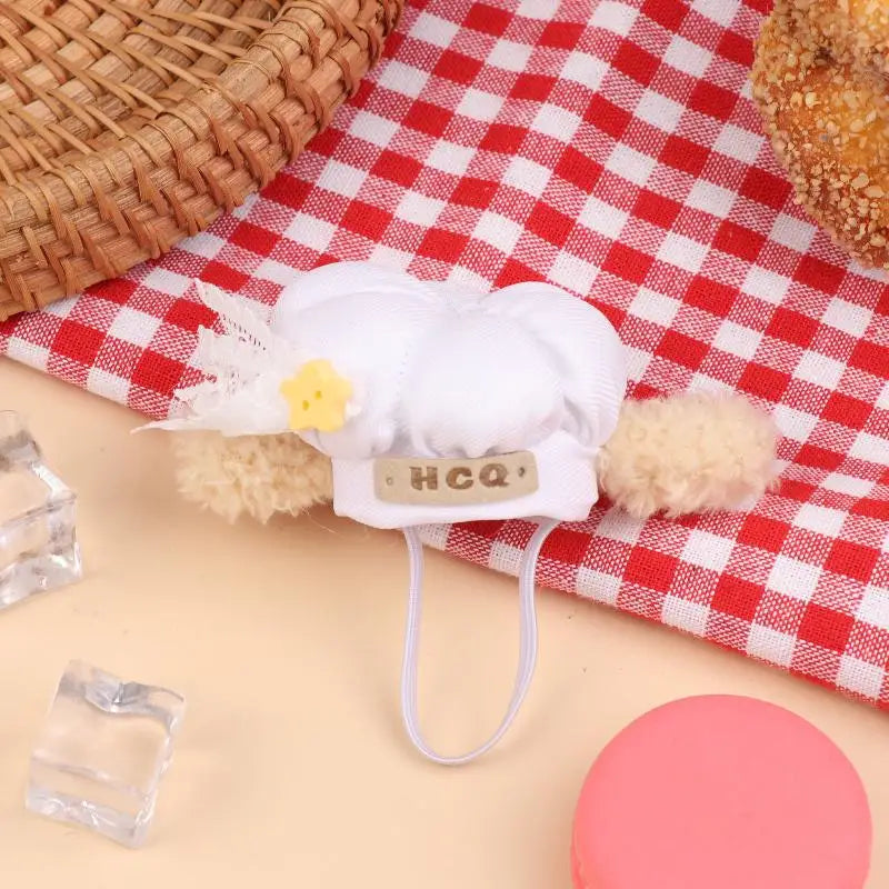 ▶1Pcs Cute Mini Doll Chef Hat Dolls Dress Up Hats Toy Dollhouse DIY Decoration Accessorie For 12-15cm Doll Kid Pretend Play Toys Zpaxo A11