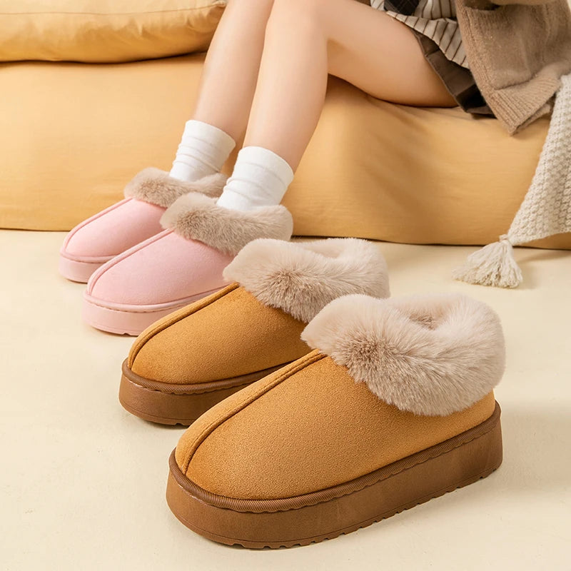 Winter Women Shoes Fashion Snow Boots Fluffy Plush Faux Fur Soft