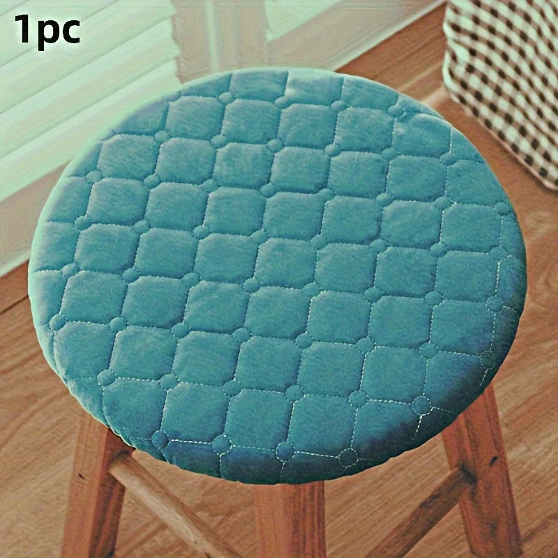 Thickened Seat Cover Pad, Round Sofa Cushion, Round stool cushion,Four seasons general purpose plus cotton,Roundchair covers Zpaxo Blue