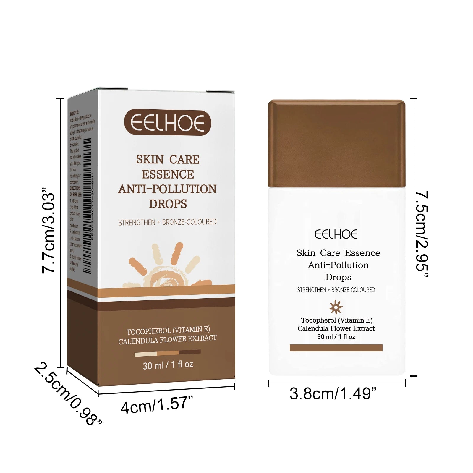 Eelhoe Peptide Self Tanning Serum Drops | Bronze Glow 30ml Self Tanning Serum Zpaxo
