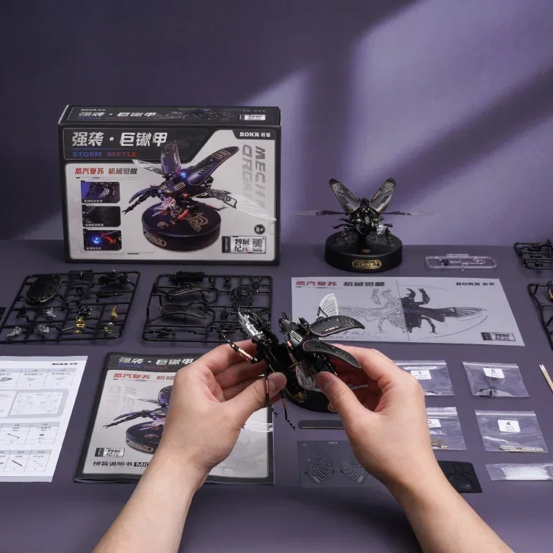 Rokr Storm Beetle MI03 Steampunk Mecha Model Kit | Electric