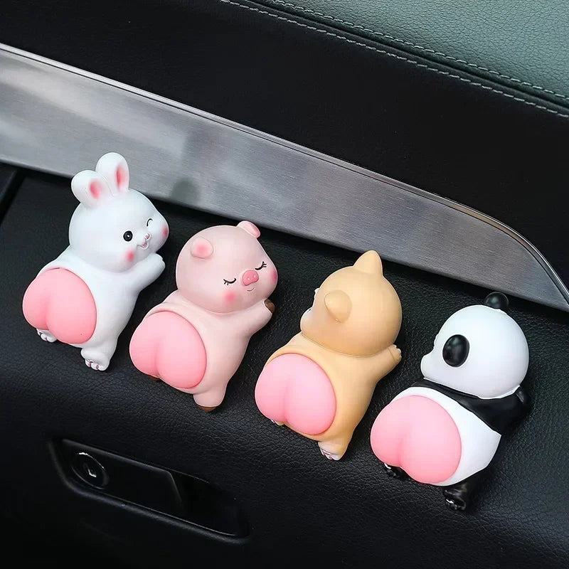 Cartoon Panda & Pig Silicone Car Dashboard Ornament Decor