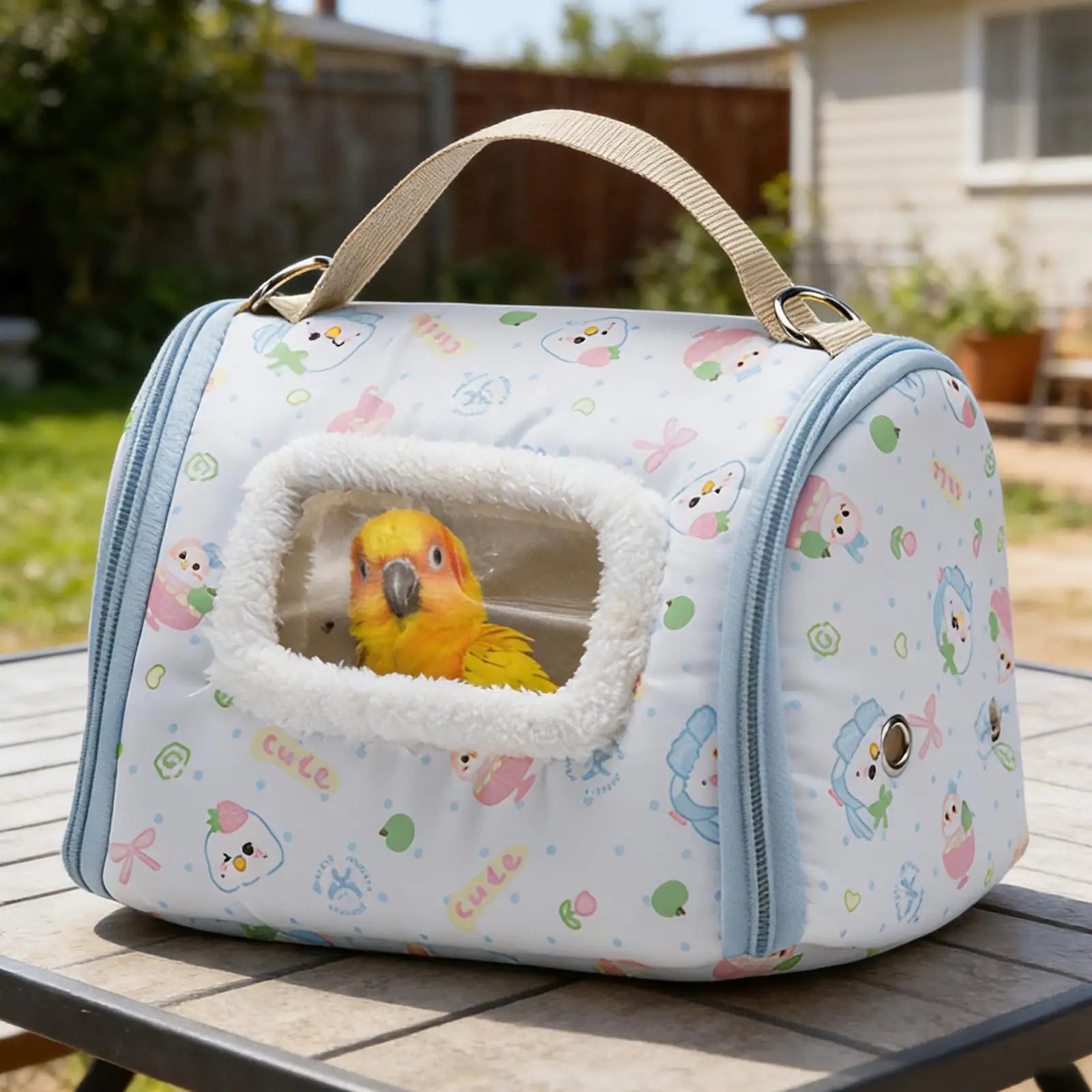 Bird Carriers Portable Parrot Transport Box with Window Bird Bag Carrier for Parakeet Hiking Camping Conure Cockatiel Canary Zpaxo