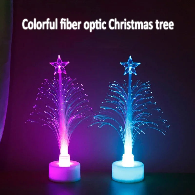 LED Fiber Optic Christmas Tree Night Light | Color Changing Fiber Optic Night Light Zpaxo