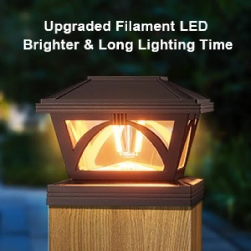 Solar Outdoor Post Cap Lights 4x4 5x5 6x6 Bright LED Light Fence Deck Zpaxo