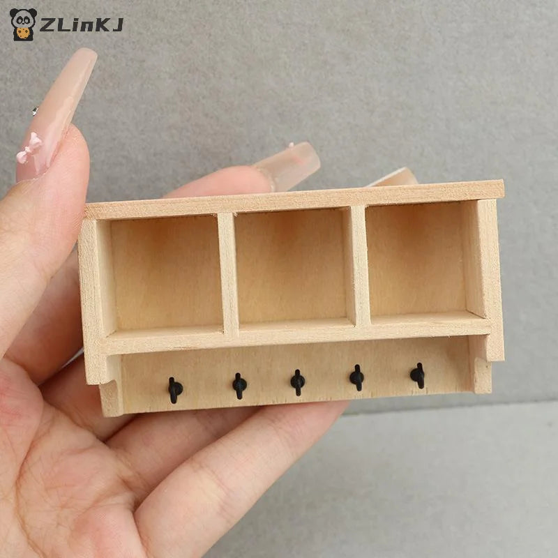 ▶1/12 Dollhouse Simulation Mini Wall Shelf Hanging Rack Model Dollhouse Living Furniture Decoration Dolls House Accessories Zpaxo