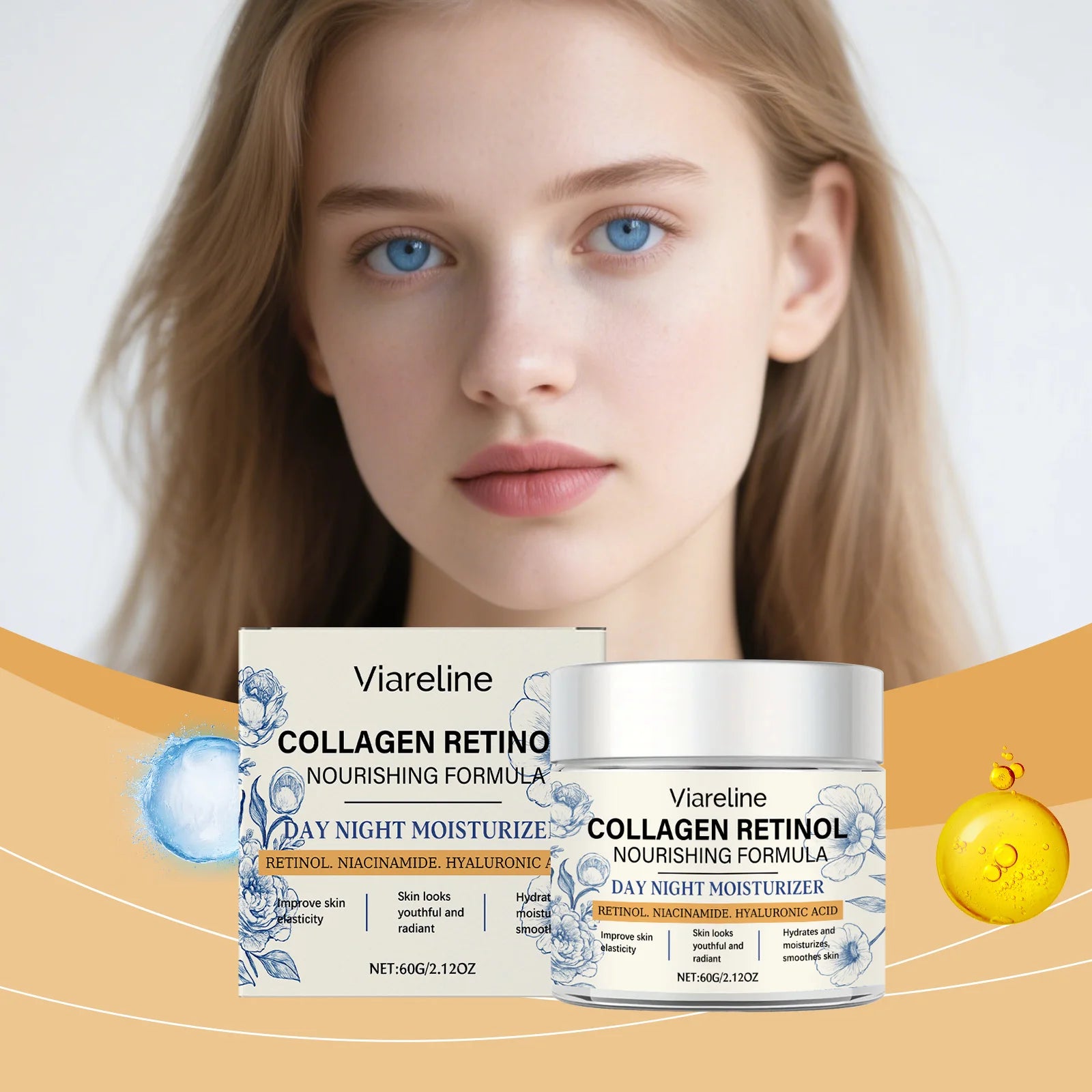 Retinol Moisturizing Cream Deep Hydration Nourishes Facial Skin Gentle Care Leaves Skin Smooth Plump Tender & Boosts Elasticity Zpaxo