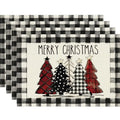 Christmas Placemat Theme Red Black Decorative Table Mat Western Meal