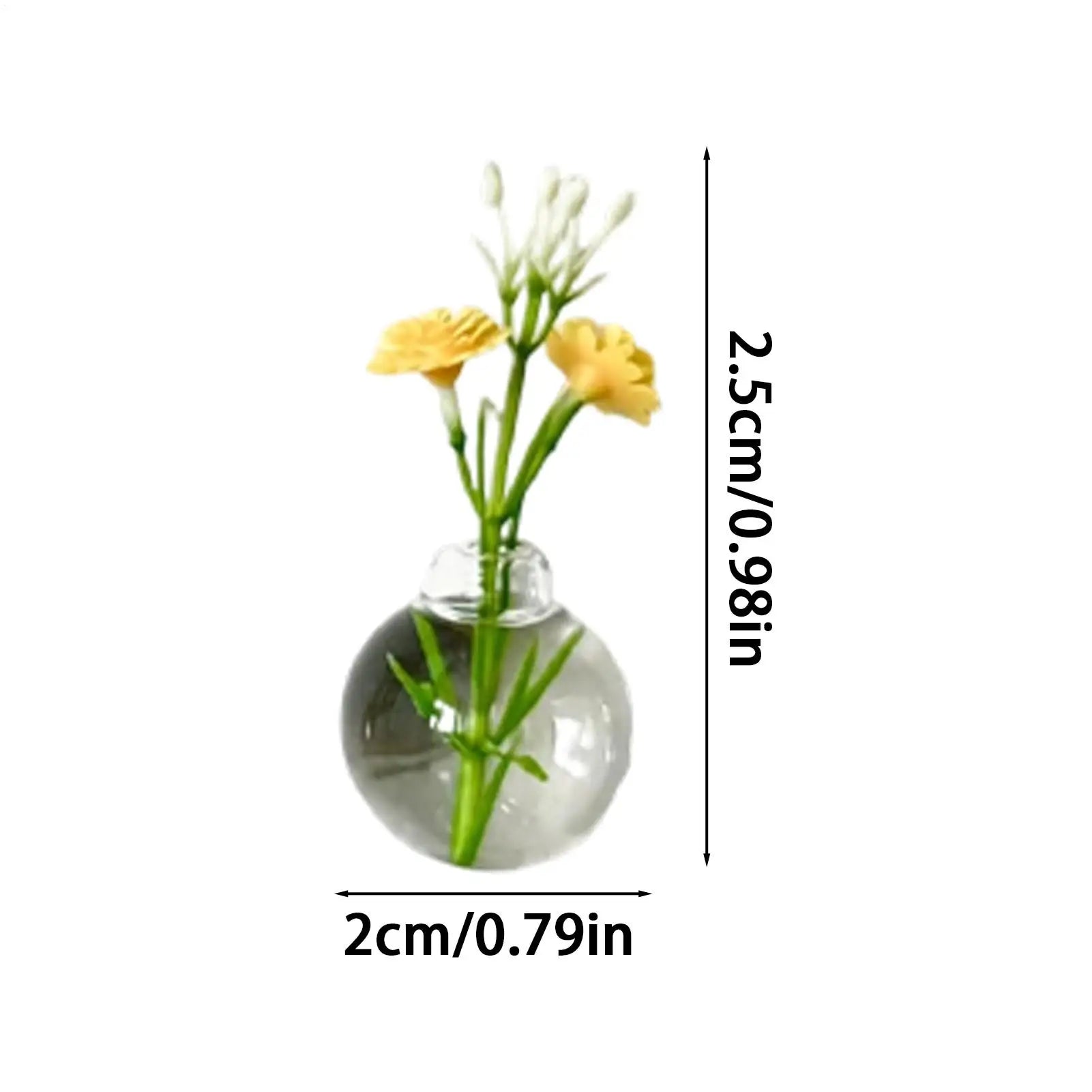 Magnet Vases Refrigerator 10 Glass Cute Decor Small Fridge Flower