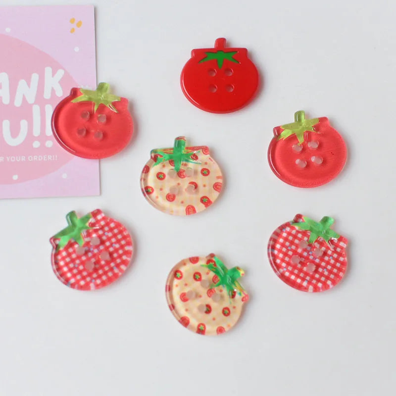 Tomato Clear Resin Buttons 8/10/15Pcs – DIY Sewing Craft