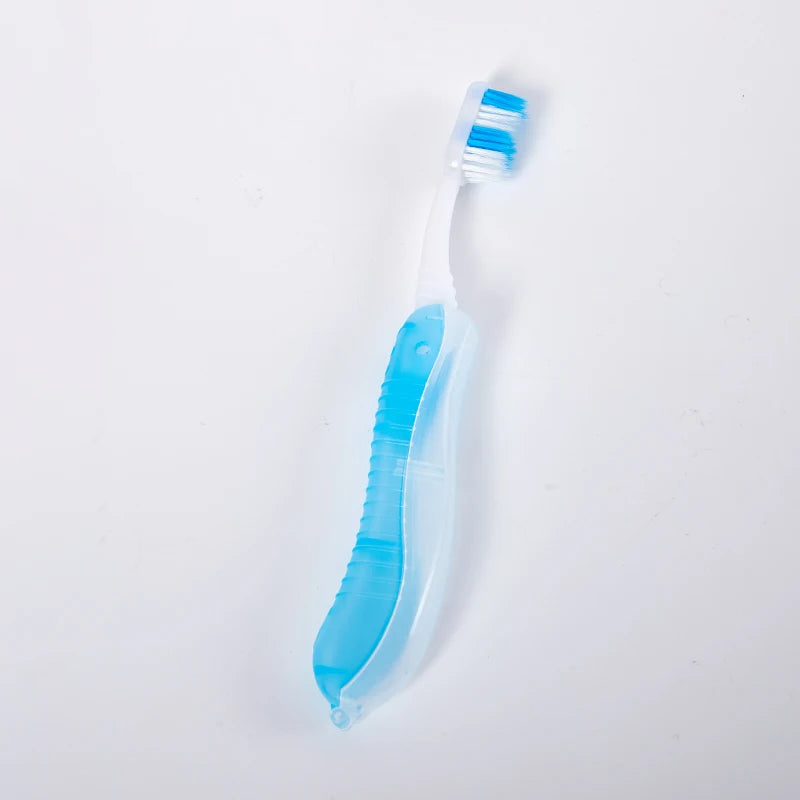 Portable Disposable Foldable Travel Camping Toothbrush Tooth Oral Zpaxo Light blue