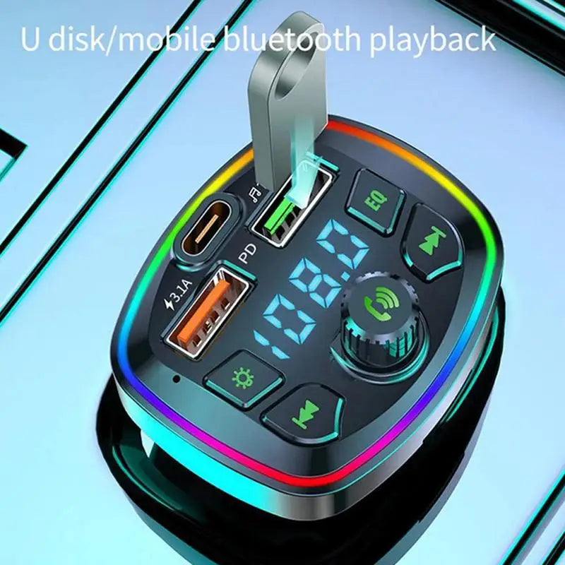 Car Bluetooth 5.0 FM Transmitter – PD 18W Fast Charger & MP3