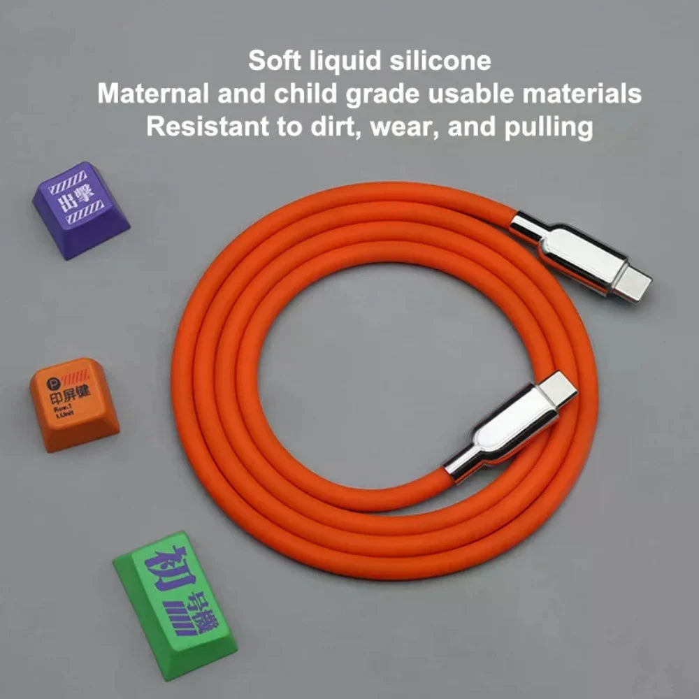240W PD3.1 USB-C Fast Charging Cable – Liquid Silicone Cord USB-C Charging Cable Zpaxo