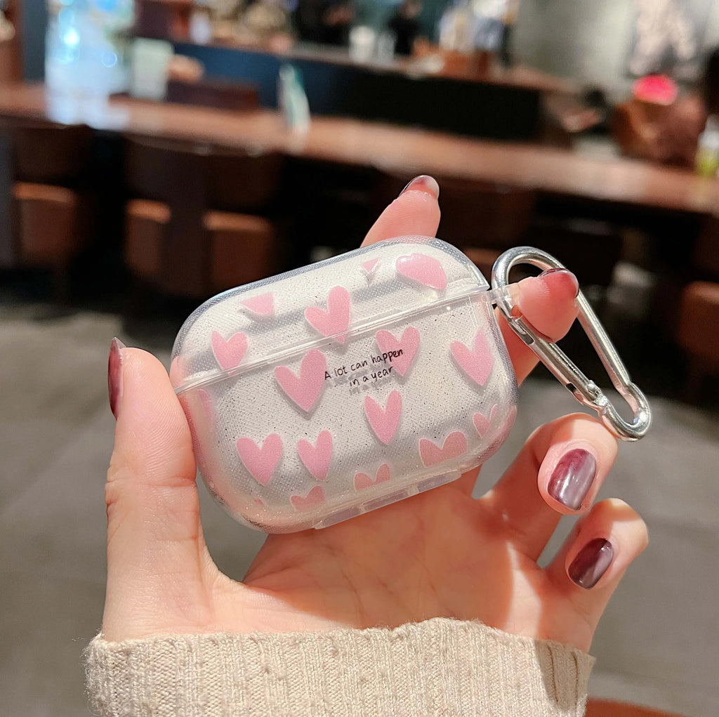 Glitter Shiny Cartoon Soft Silicone Cover Airpods 1 2 3 4 Keychain