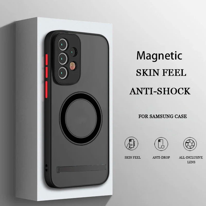 UYUXIO Kickstand Mobile Phone Case Magnetic Wireless Charge Samsung