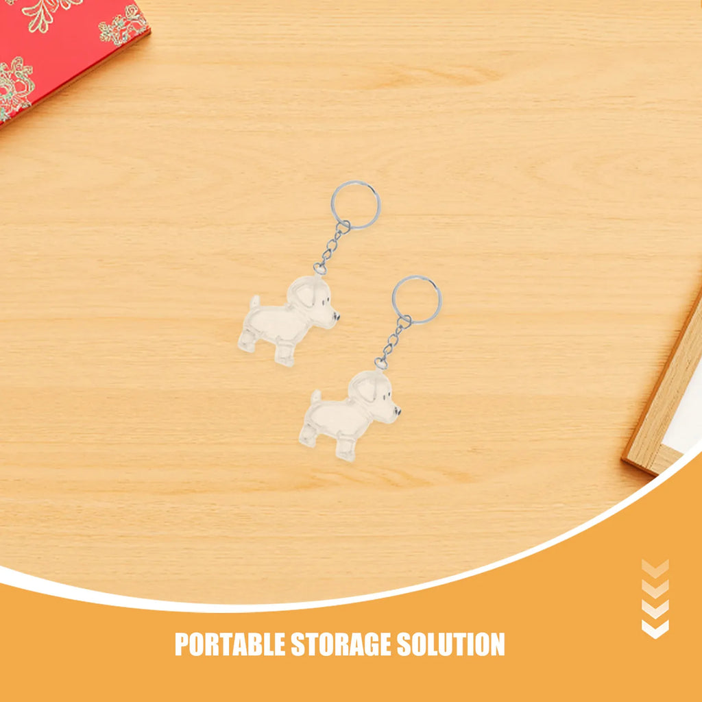 Transparent Dog Hair Keychain Pet Keepsake Collector Storage Key
