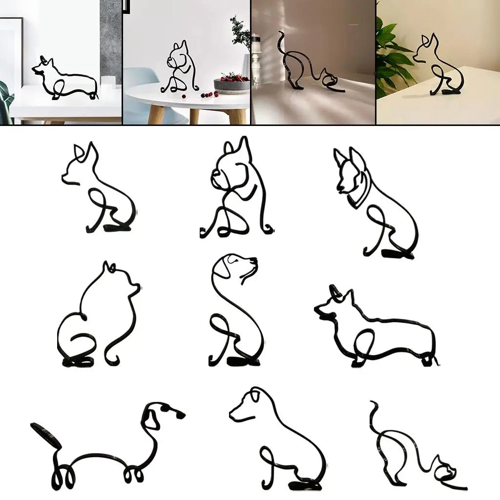Modern Athlete Line Sculpture Wire Art Ornaments for Bookshelf Room Home Zpaxo 11x16x0.5cm