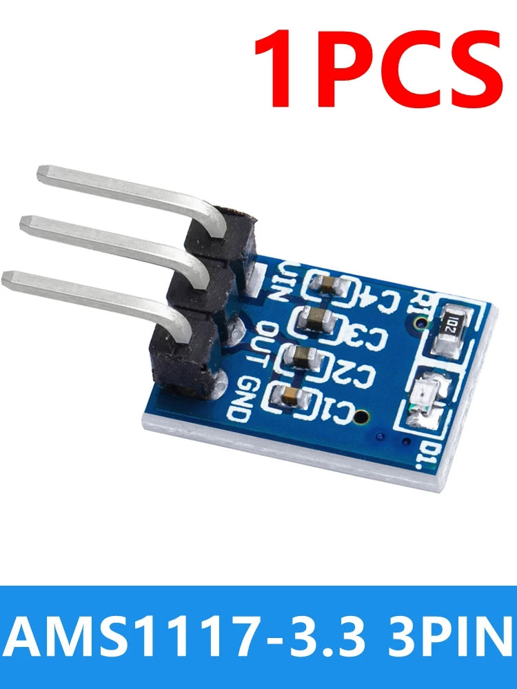 1PCS /5PCS High Quality 5V to 3.3V For DC-DC Step-Down Power Supply Buck Module AMS1117 AMS1117-3.3 LDO 800MA Zpaxo 1PCS ams1117-3.3 3P