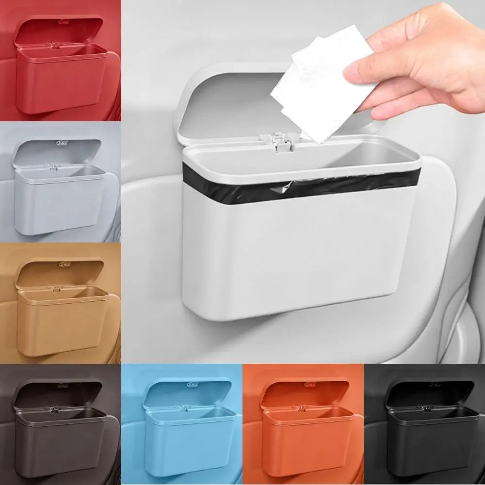 Car Mounted Hanging Garbage Bin Press Lid Multifunctional Storage Zpaxo
