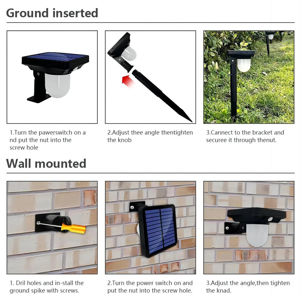 4PCS Solar Landscape Spotlights Garden Outdoor Motion Sensor Waterproof Pathway Light Wall Lamp Patio Lawn Walkway Decor Zpaxo