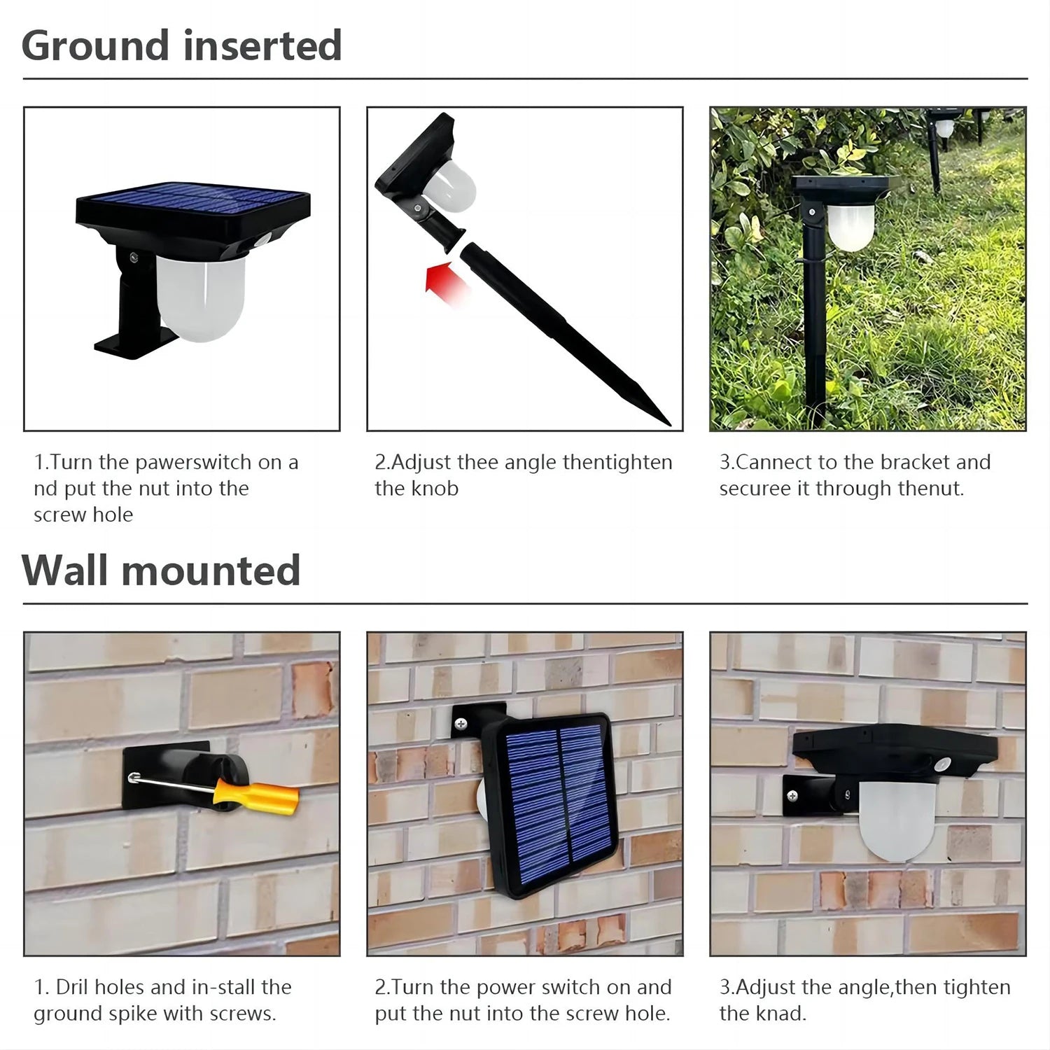 4PCS Solar Landscape Spotlights Garden Outdoor Motion Sensor Waterproof Pathway Light Wall Lamp Patio Lawn Walkway Decor Zpaxo