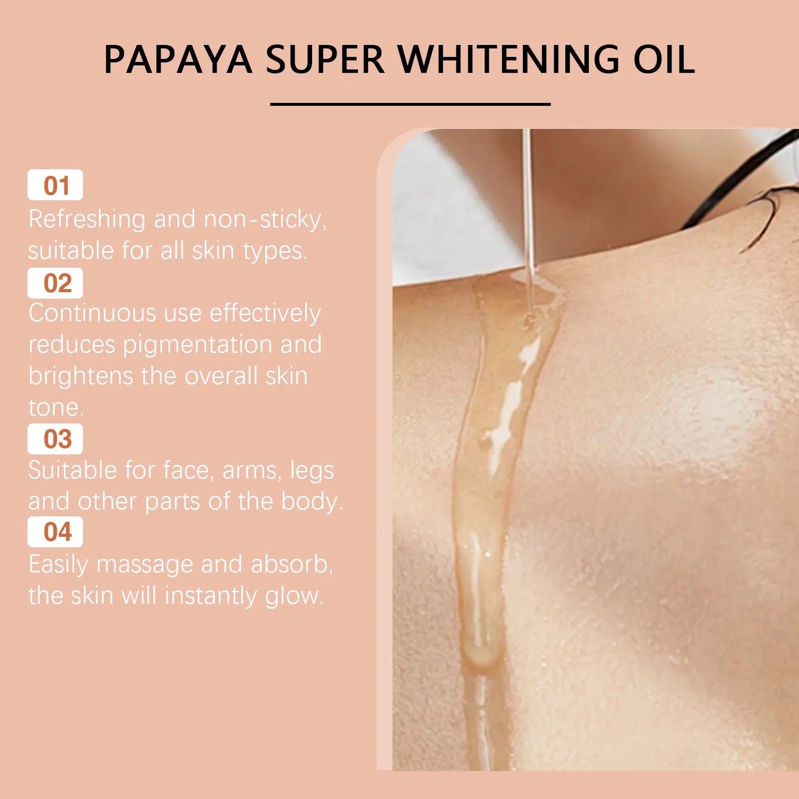 Papaya Whitening Body Oil – Brightening & Moisturizing Skin Brightening Body Oil Zpaxo