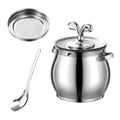 Stainless Steel Bacon Grease Keeper Container Strainer Spatula Drip