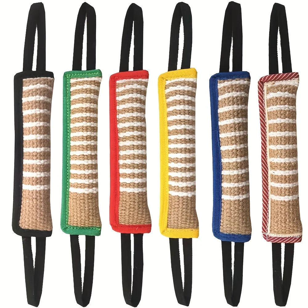 Tough Rope Chew Toy Dogs Bite Tug Durable Jute Tugger Teeth Cleaning