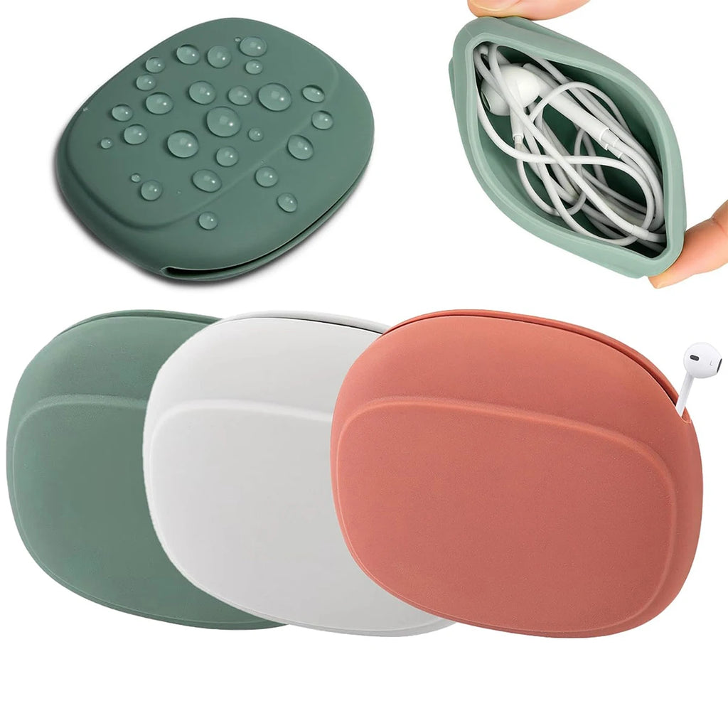 Silicone Earbud Case & Cable Organizer Pouch | Travel Essential