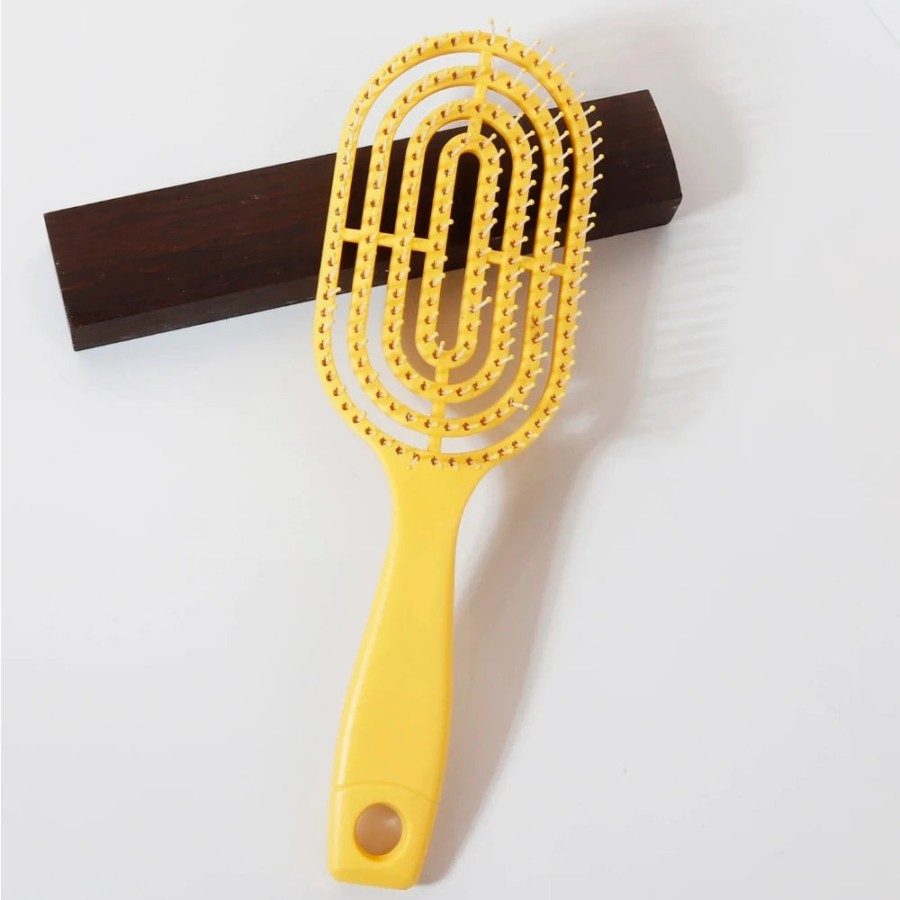 Relaxing Elastic Massage Comb Portable Hollow Comb Scalp Massage Brush Salon Styling Tool Oval Comb Special for real hair wigs Zpaxo